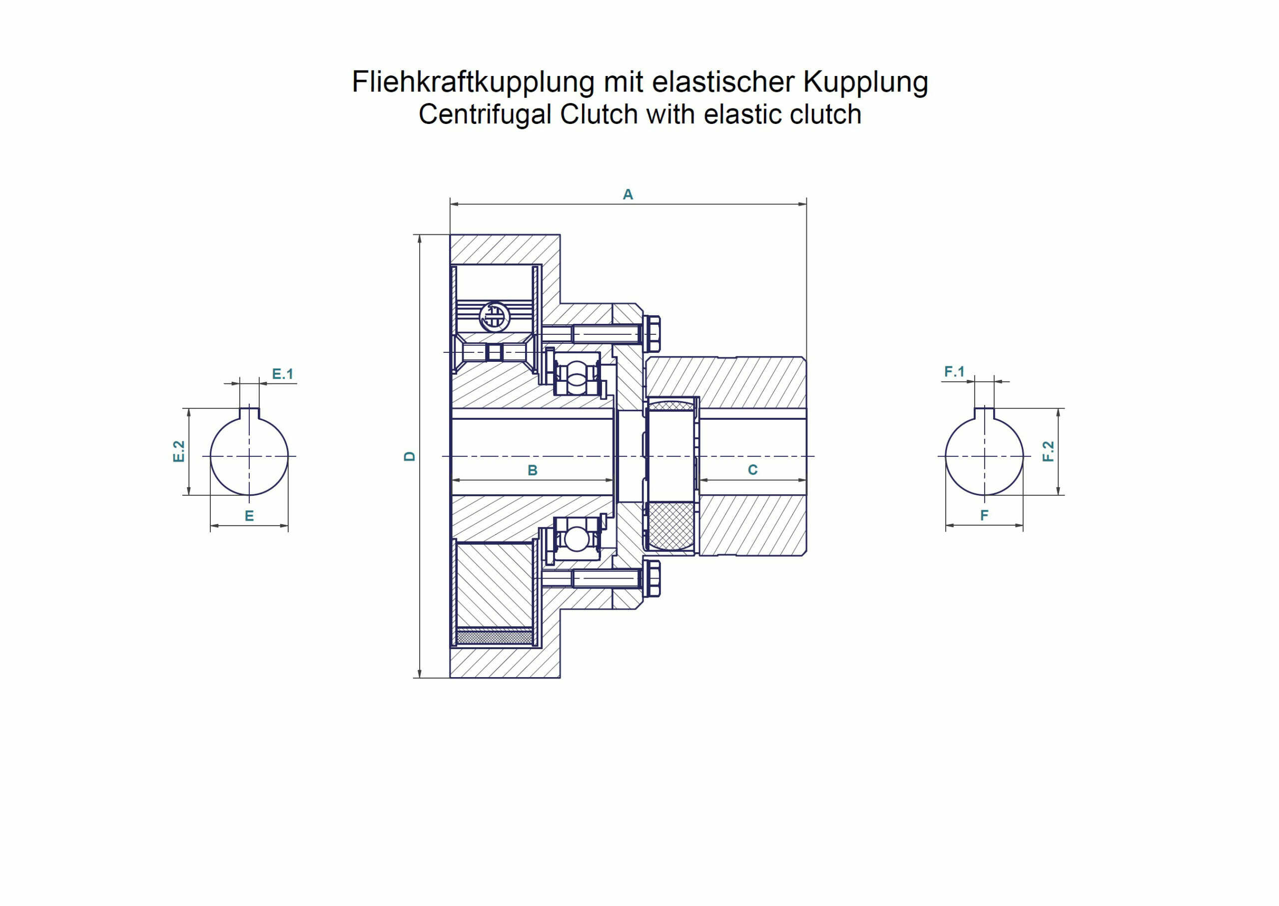 Fliehkraftkupplung mit elastischer Klauenkupplung