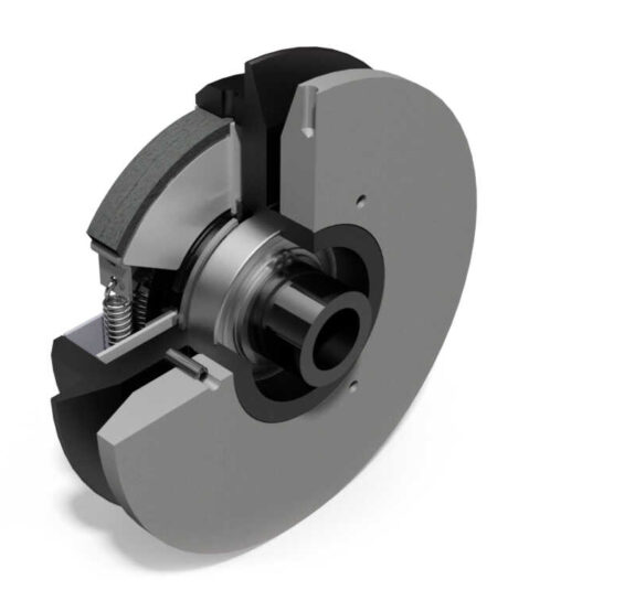 Fliehkraftkupplung mit Regelscheibe - Centrifugal clutch with regulation disc